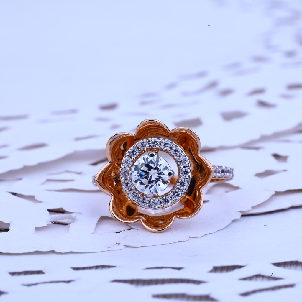 Rose Gold Solitaire Ladies Engagement Ring-RLR242