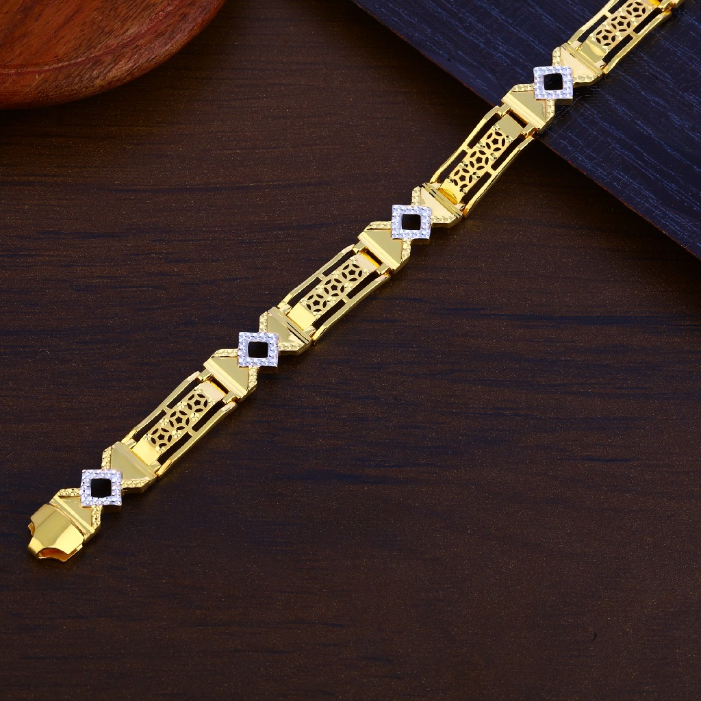 Mens Gold 916 Bracelet-MPB134