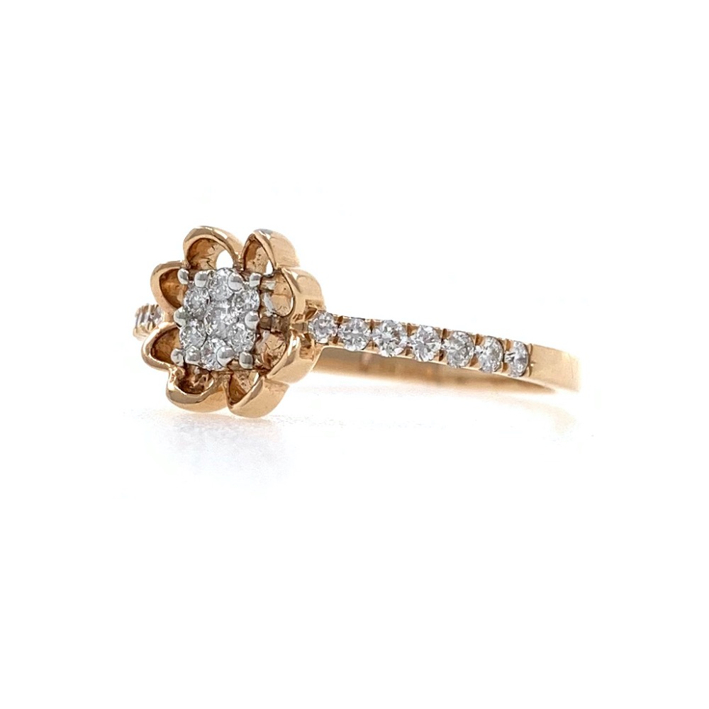 18kt / 750 Rose gold Floral Design Diamond Ladies Ring 9LR299