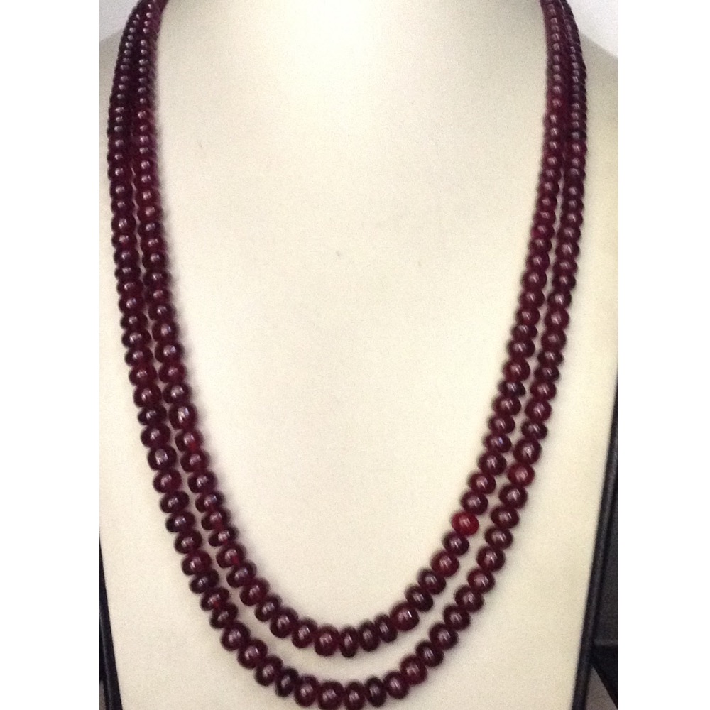 Natural Red Ruby Round Beeds Necklace JSR0100