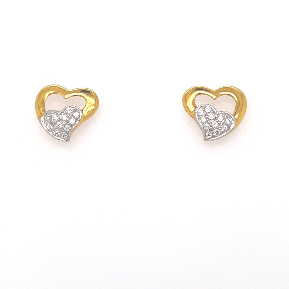 Kids diamond heart earrings