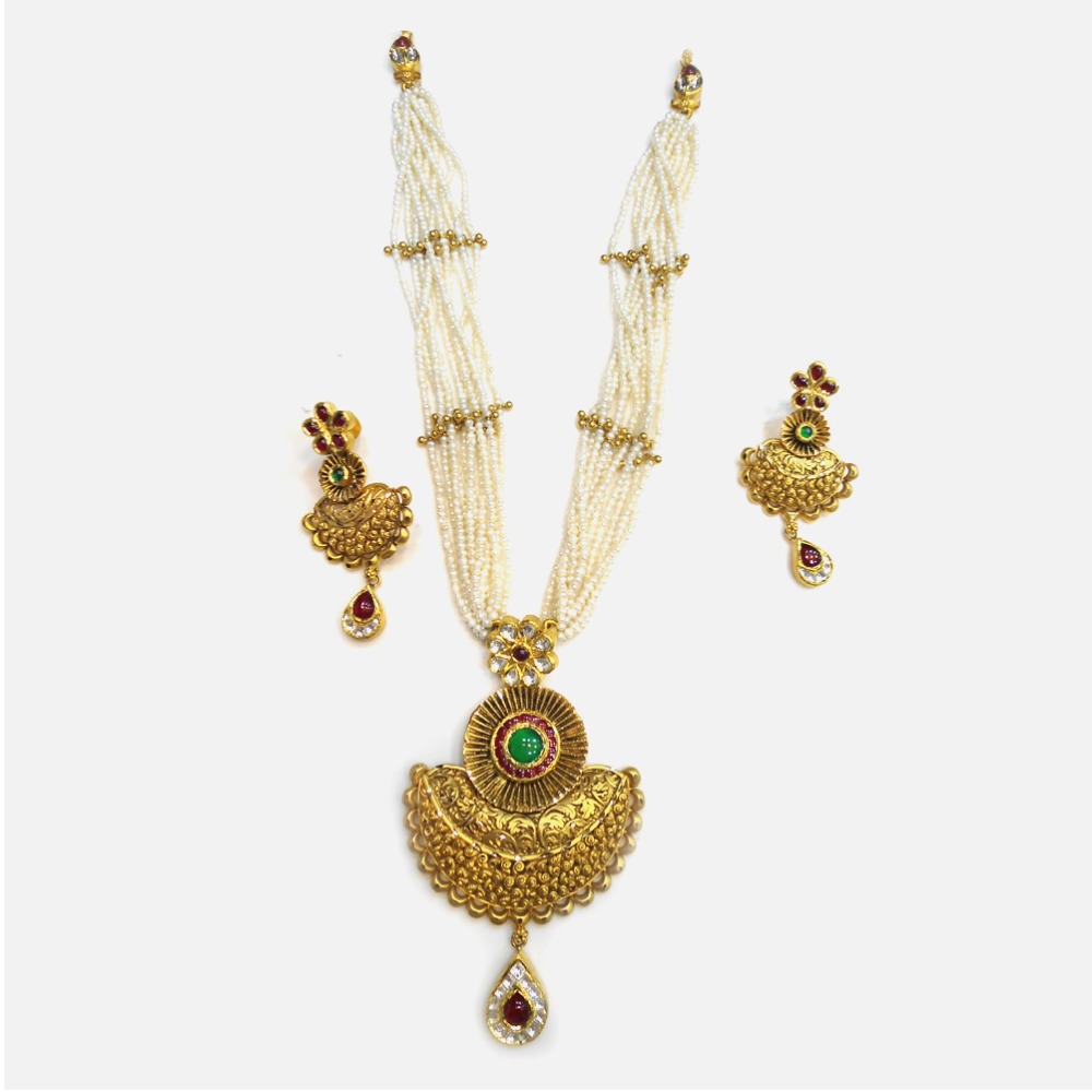 916 Gold Antique Wedding Jewellery Set RHJ-4994