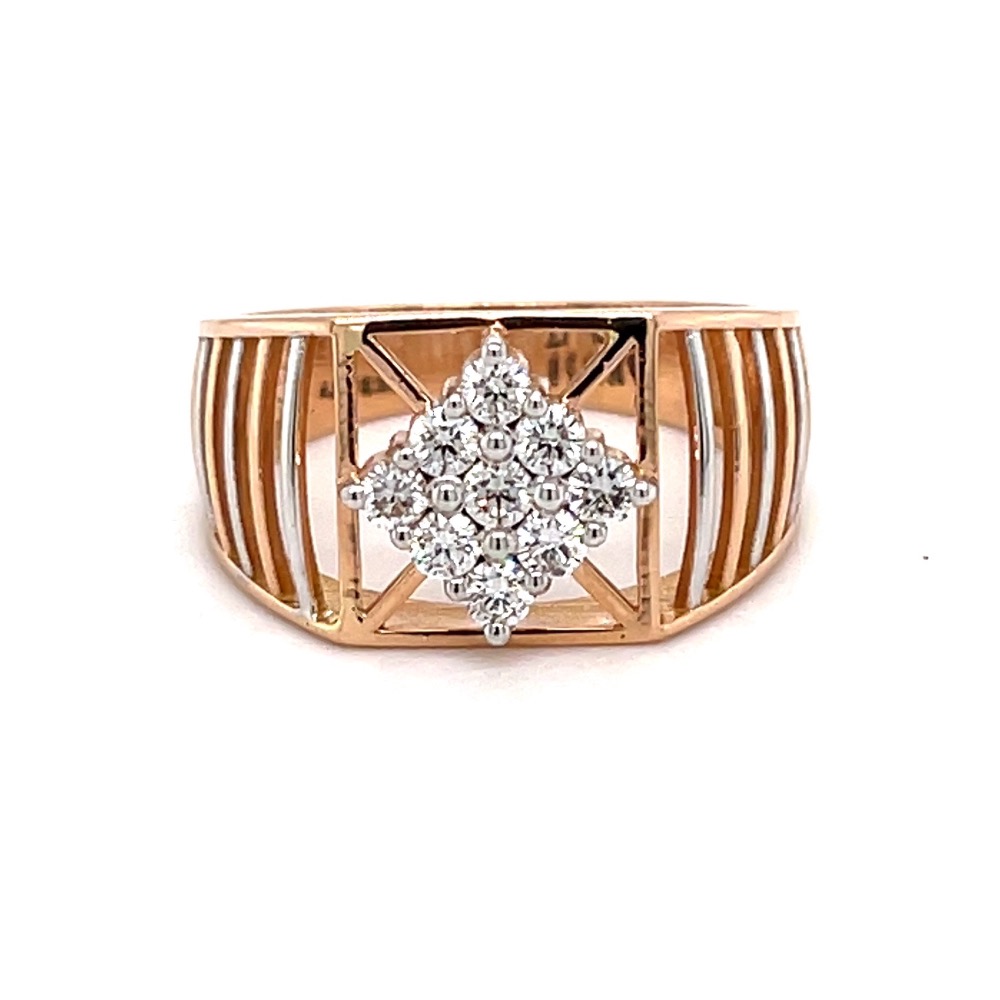 14k Two Tone white and rose gold mens ring with 1.76ct diamonds - mens  diamond ring - Monarch Jewels Alaska