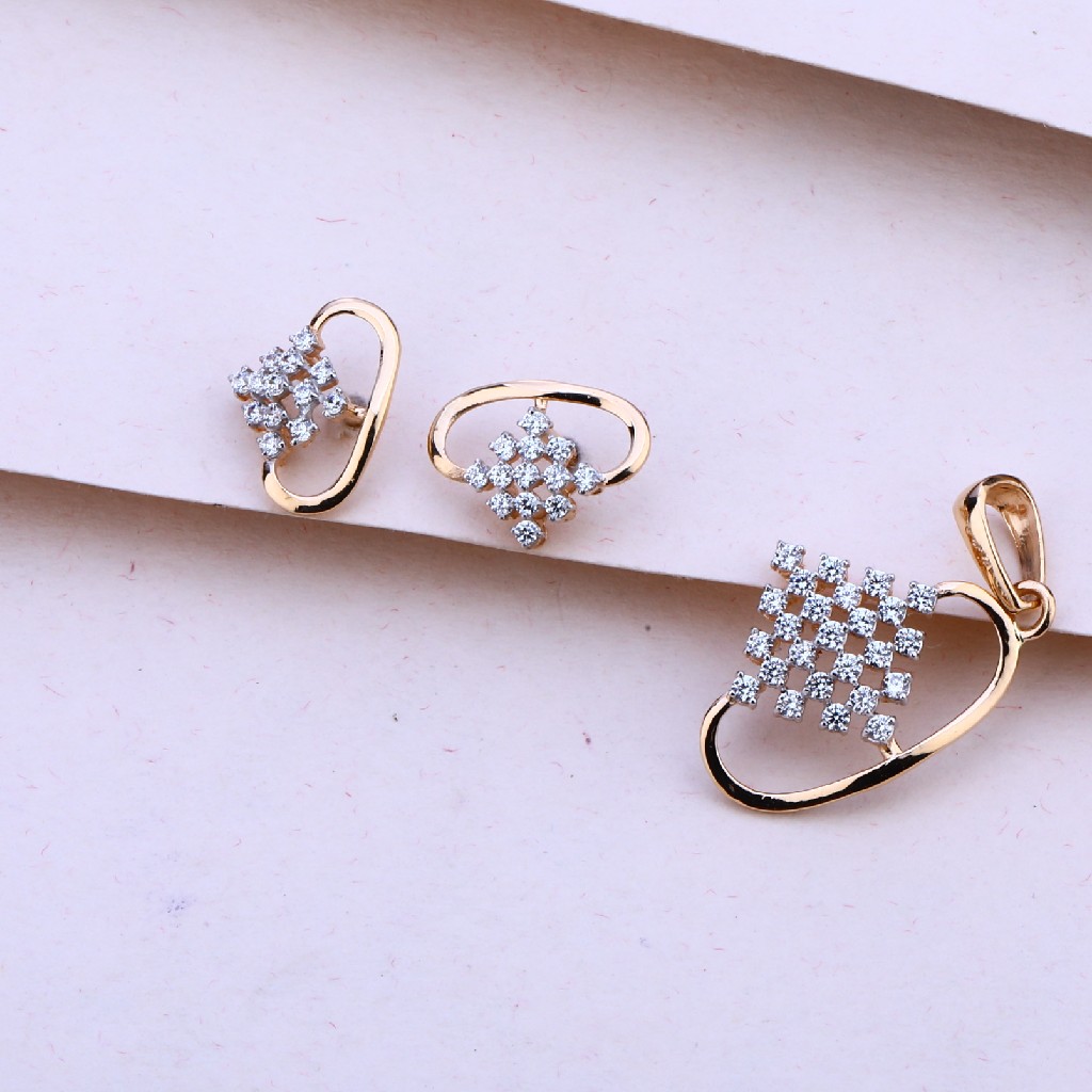 18CT Rose Gold Diamond Exclusive Pendant Set RPS132