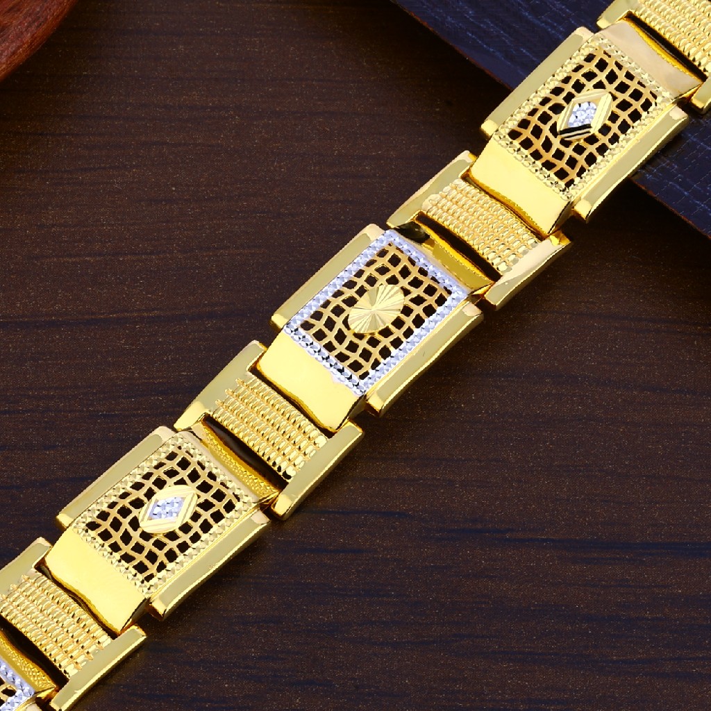 Mens 916 Plain Gold Bracelet-MPB143