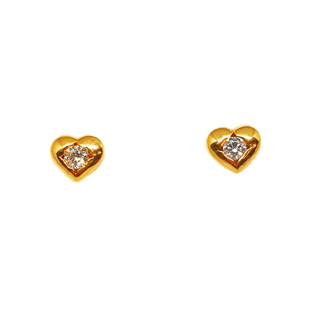 Heart Shaped Solitaire Earrings  Vaidya Gems  Diamonds