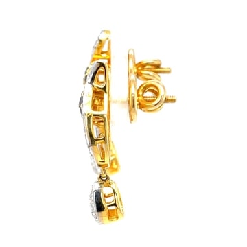 14k Gold With Diamonds Black & White Earrings