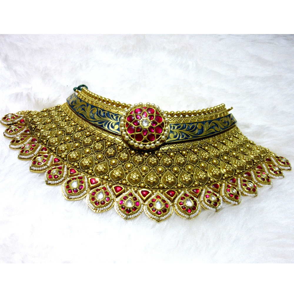 Buy quality Indian traditional gold necklace set in jadtar in Vadodara