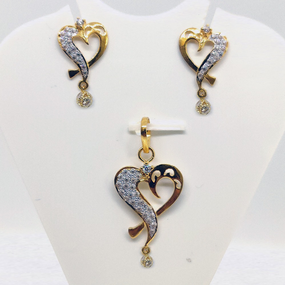 22kt gold cz pendant set sk-ps009