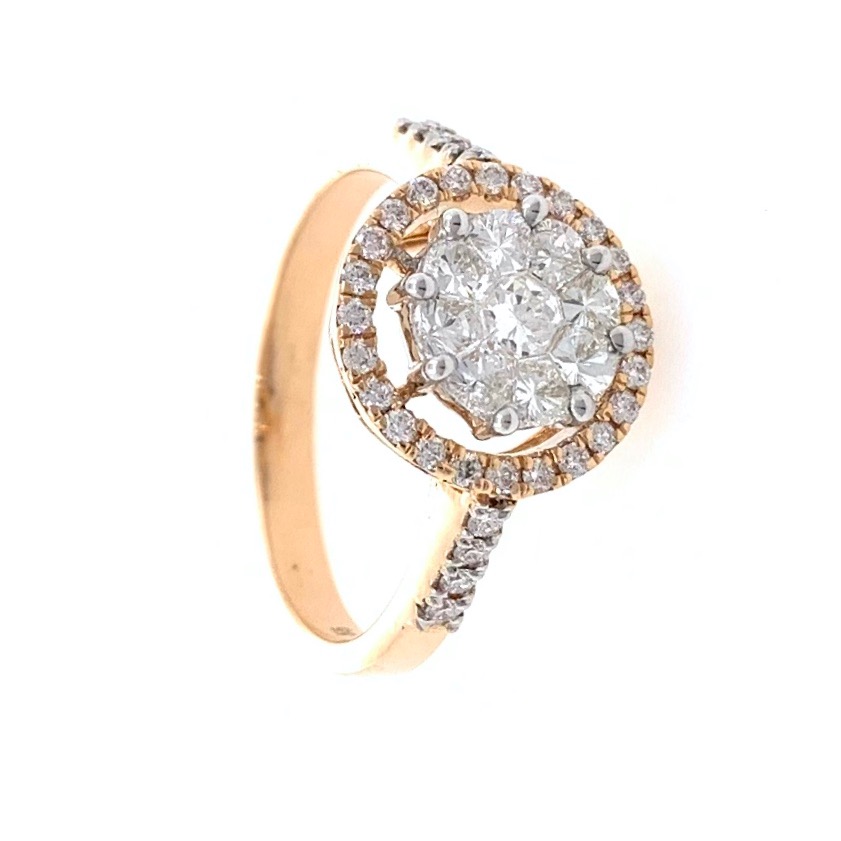 Buy quality 18kt / 750 rose gold classic engagement diamond ring 0lr4 ...