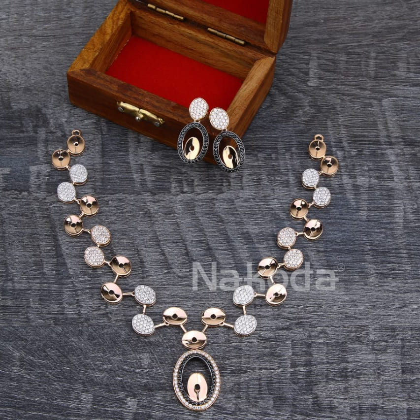 750 Rose Gold Hallmark Ladies Necklace Set RN346