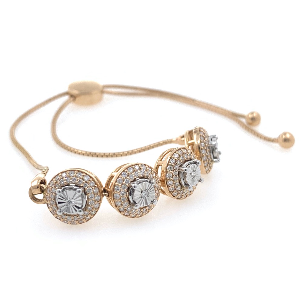 18kt / 750 rose gold flexi chain diamond bracelet 9brc12