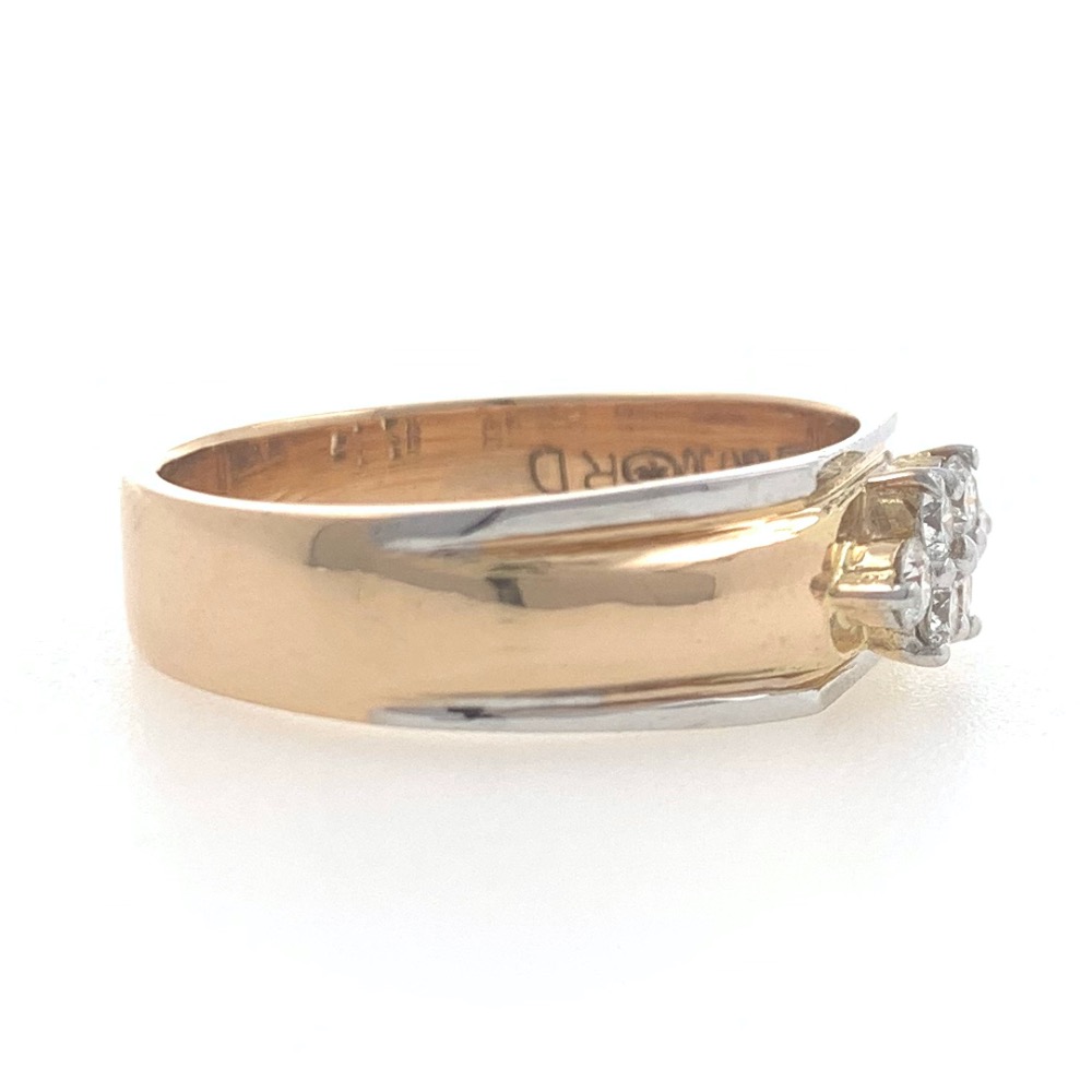 18kt / 750 rose gold fancy engagement 6 diamond gents ring 9gr17
