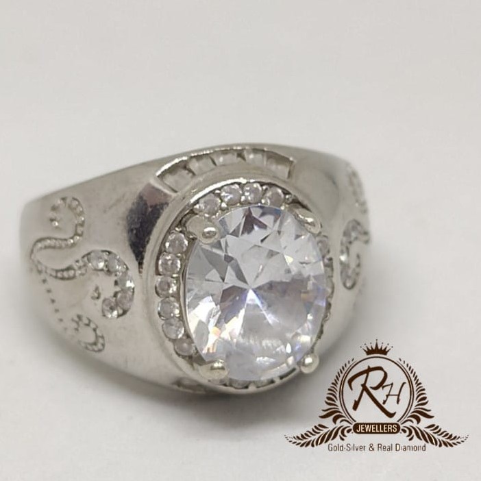 92.5 silver traditional gents ring Rh-Gr961
