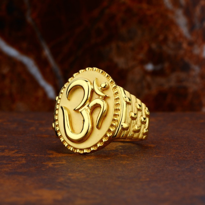 Showroom of 916 gold om gents new design ring | Jewelxy - 227082