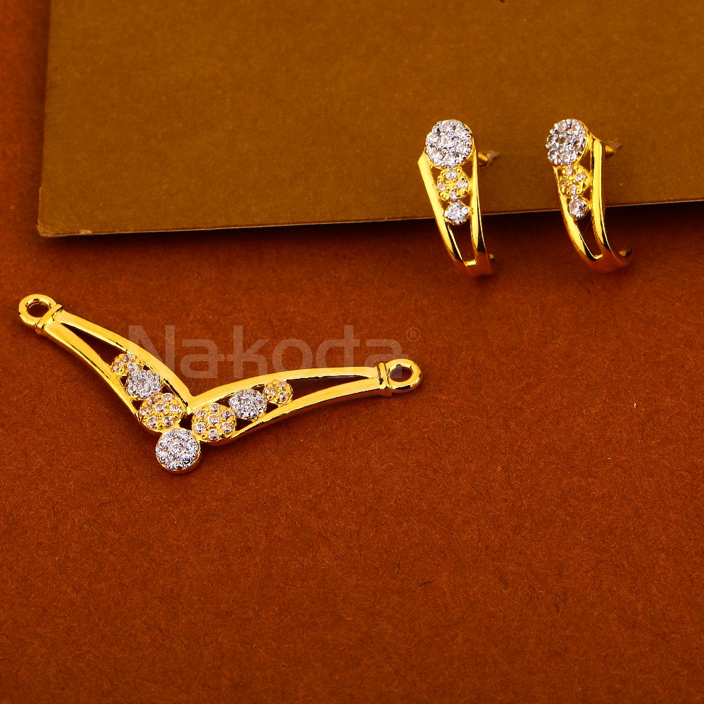 22KT Gold Women's Delicate Hallmark Mangalsutra Pendant Set MP520