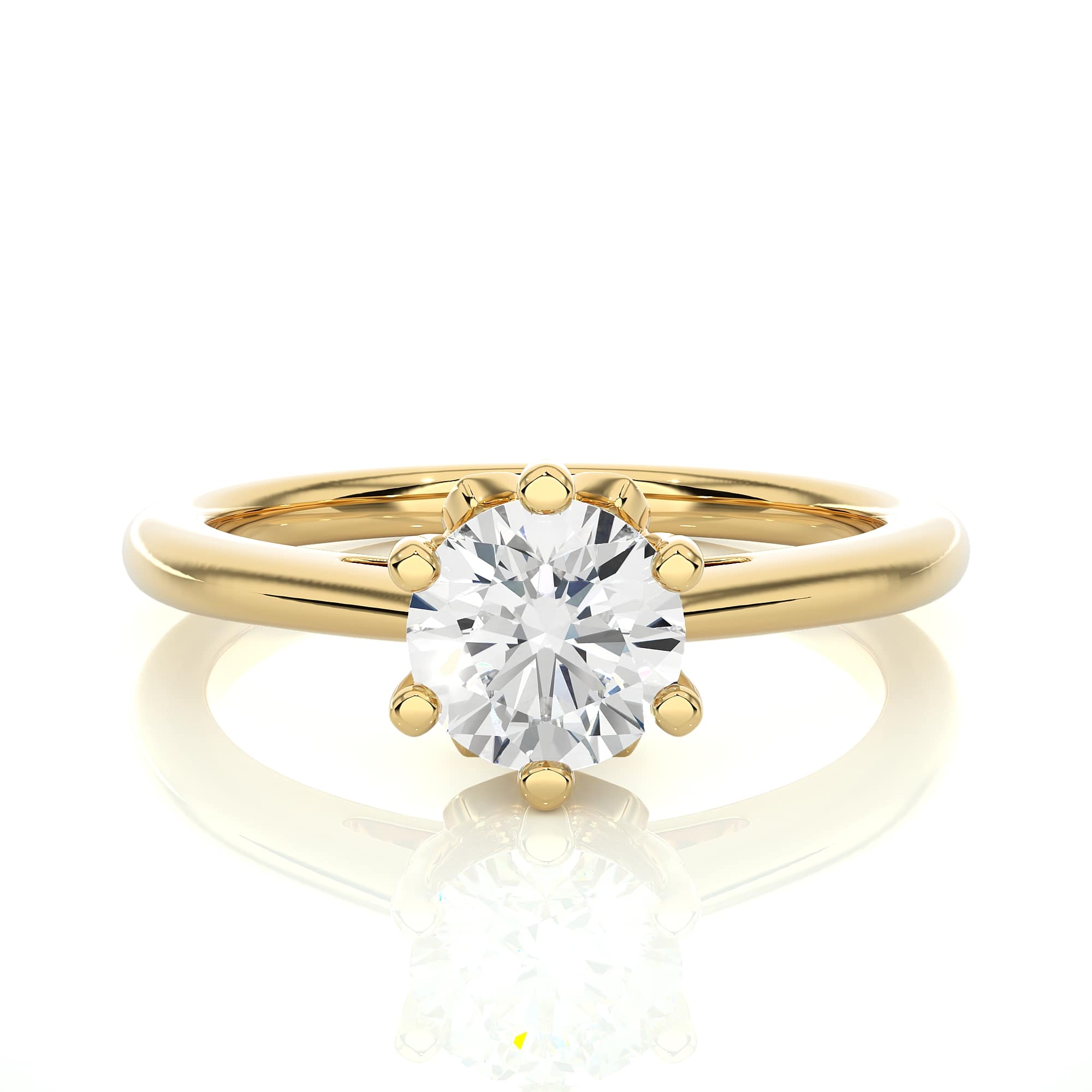 Solitaire Diamond Ring in Yellow Gold