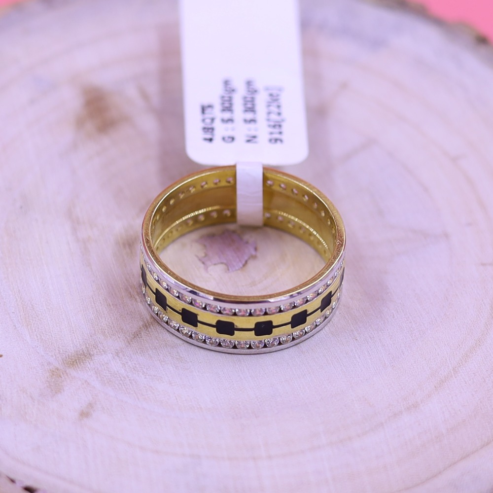 Chinese Late Victorian Tri-Color 22 Karat Gold Platinum Fan Band Ring |  Wilson's Estate Jewelry