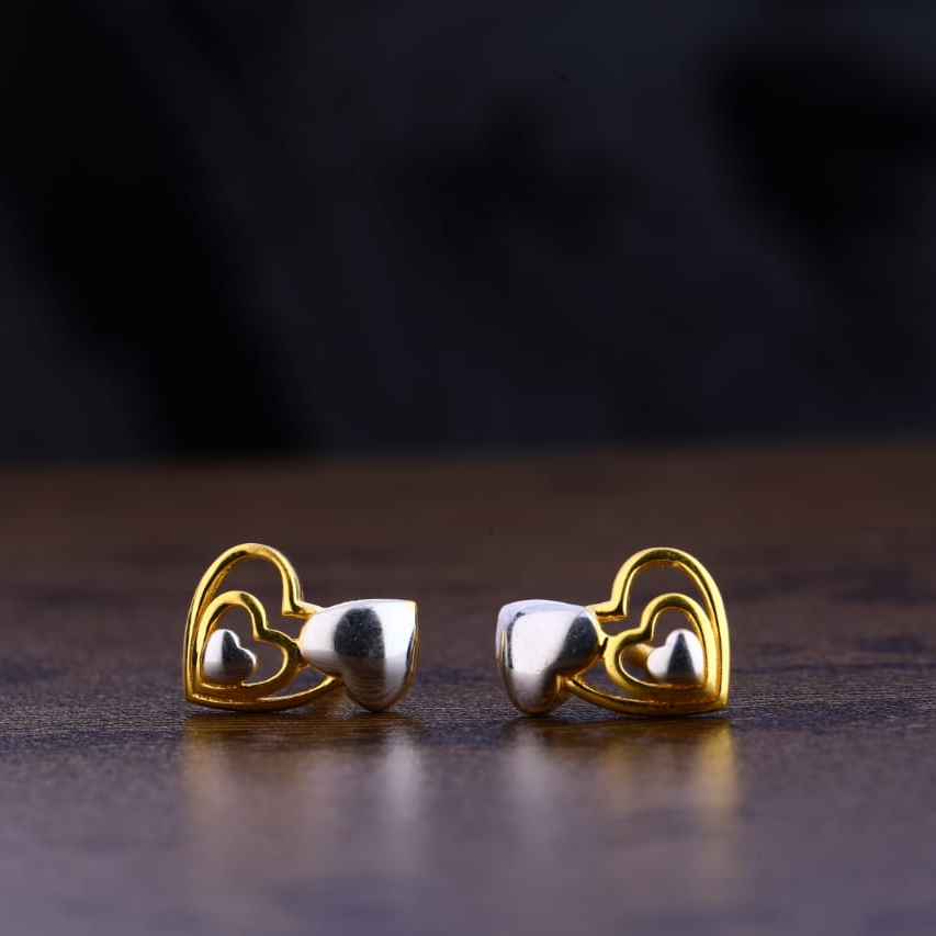 916 Gold CZ Fancy Ladies Plain Earring LPE250