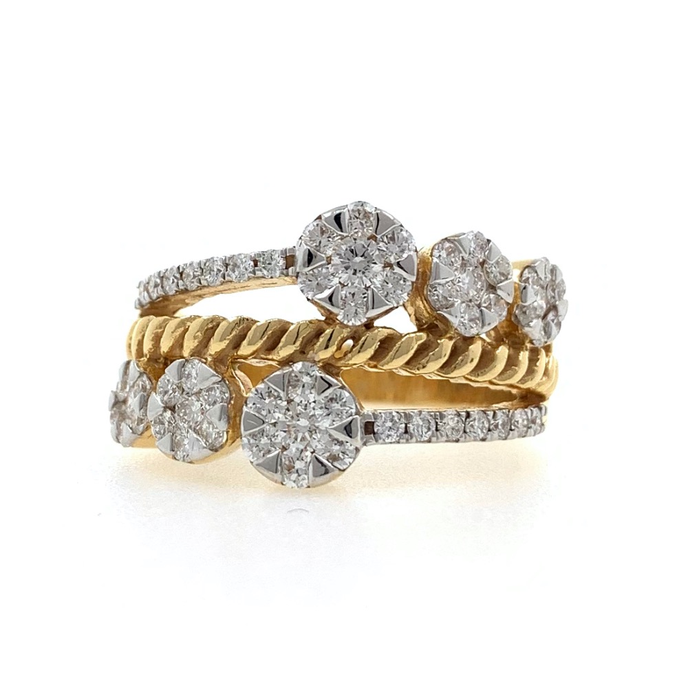 Bonum Diamond Ring with Six Pressure Setting in 18k Yellow Gold - 6.470 grams - VVS EF - 0.84 carats - 0LR58