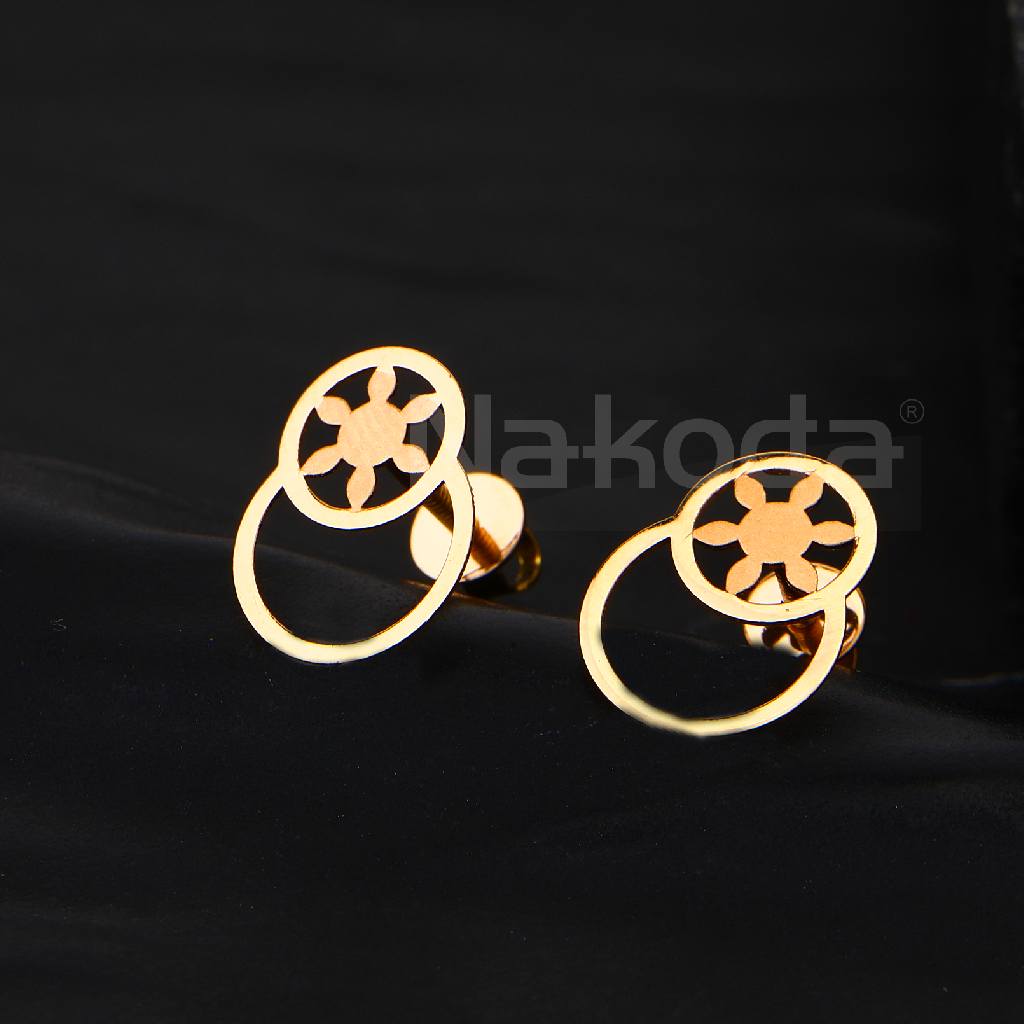 750 Rose Gold Women's Delicate Hallmark Earring RE258