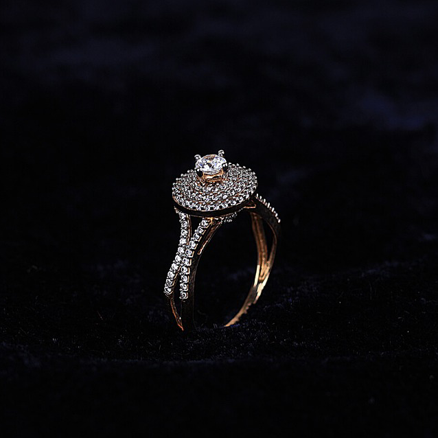 Gold with cz diamond ladies ring
