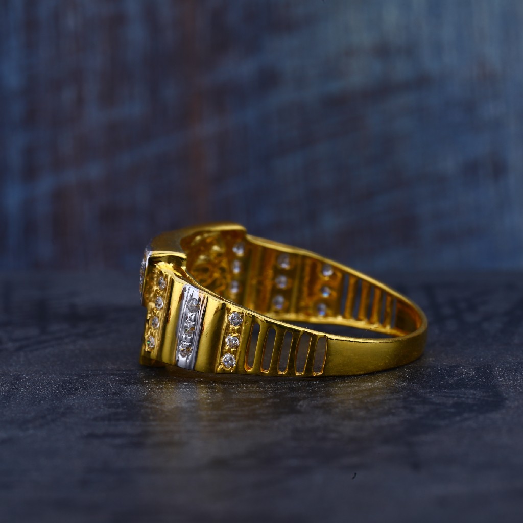 Cz Gold Mens Ring-MR134
