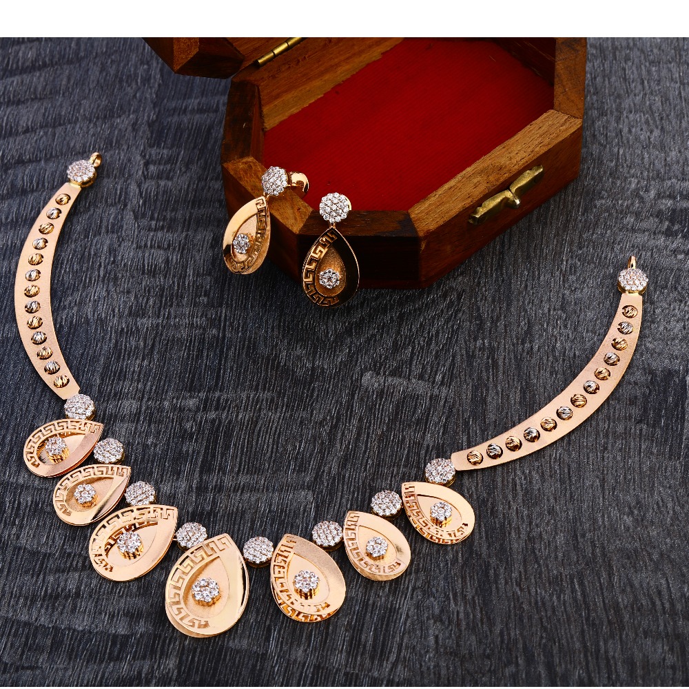 750 Rose Gold Ladies Classic Necklace Set RN335