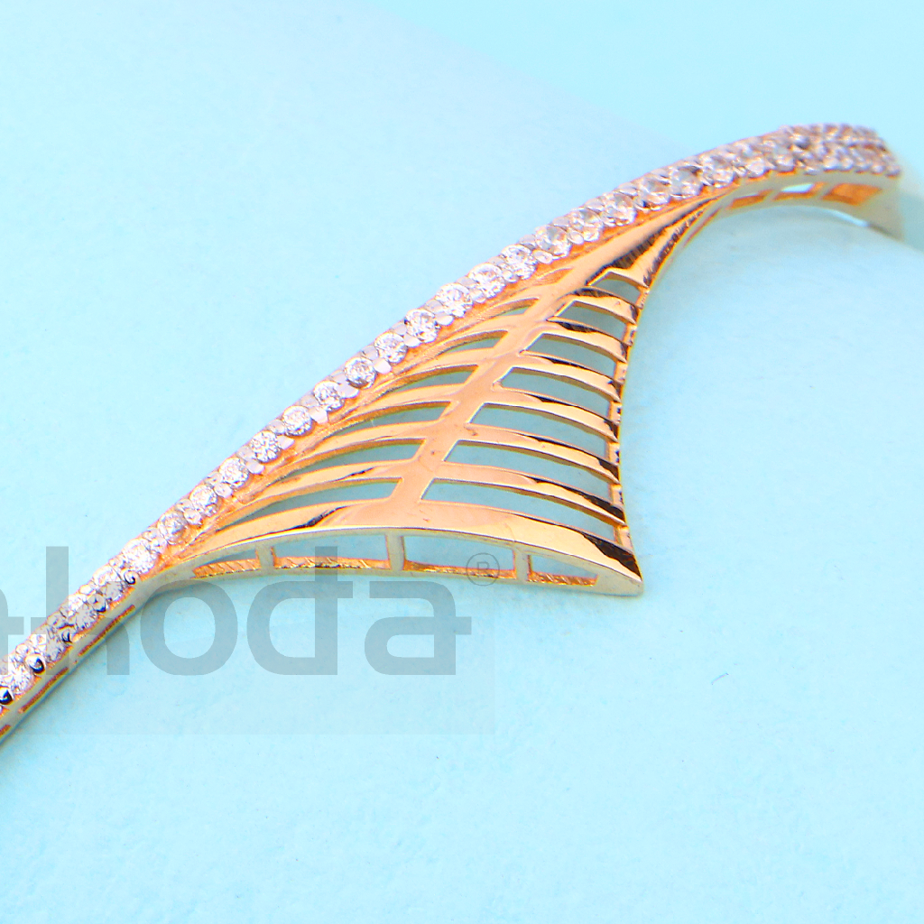 18KT Rose Gold CZ Classic Womens's Kada RLKB406