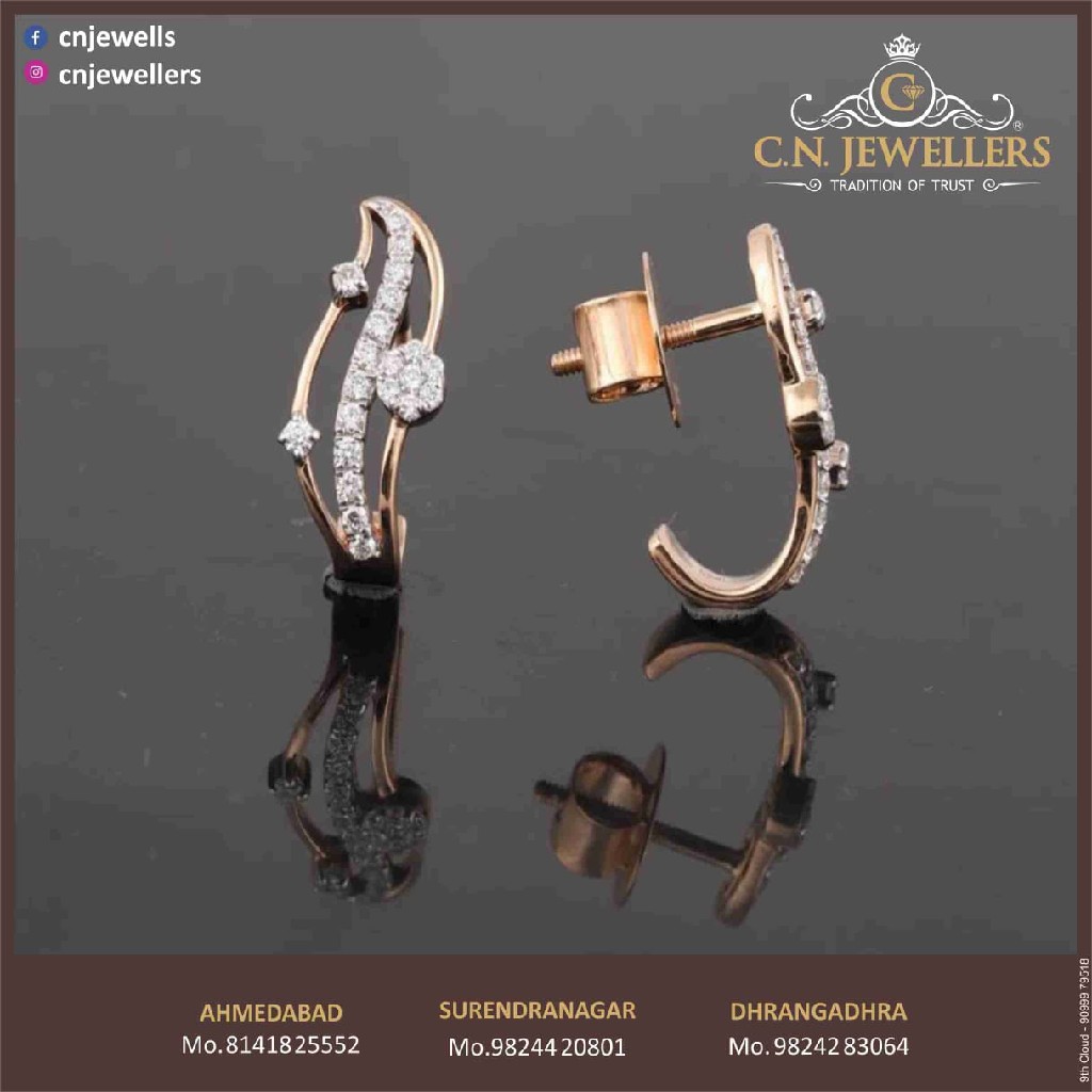 EARRING ROSEGOLD CZ 18CT
