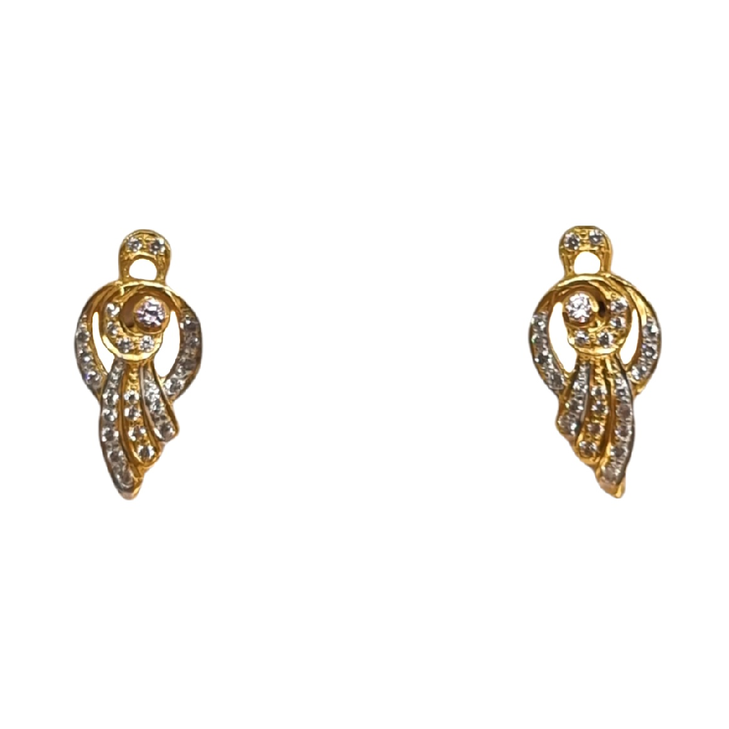 22K Gold CZ Fancy Diamond Earrings MGA - BTG0603