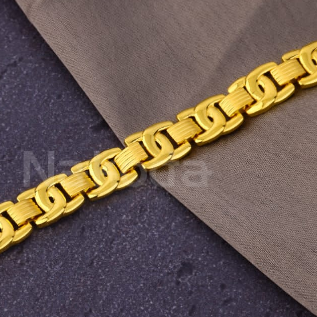 916 Gold CZ Hallmark Mens Exclusive Plain Bracelet MPB313