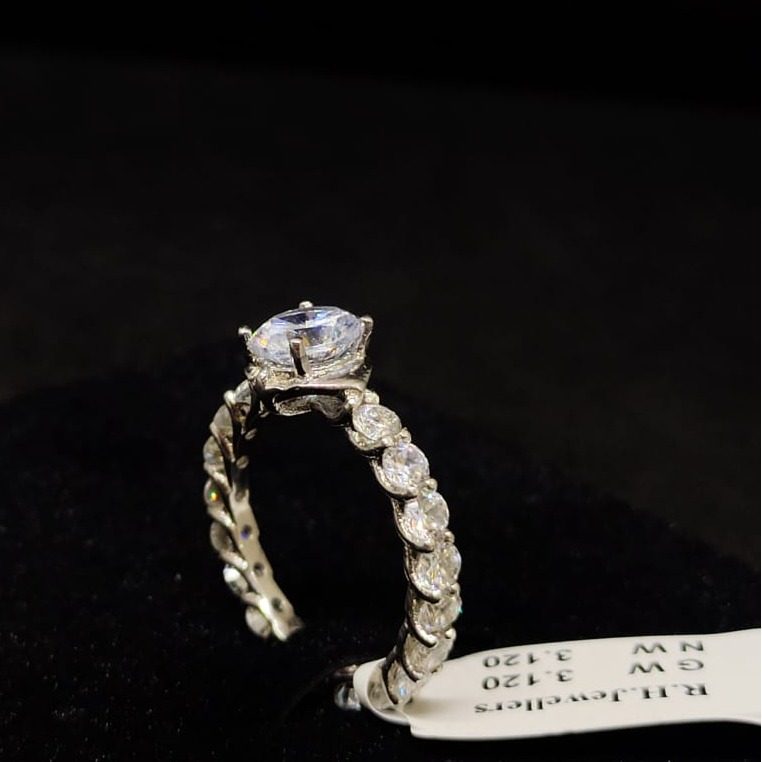 92.5 silver classical ladies diamonds rings RH_LR821