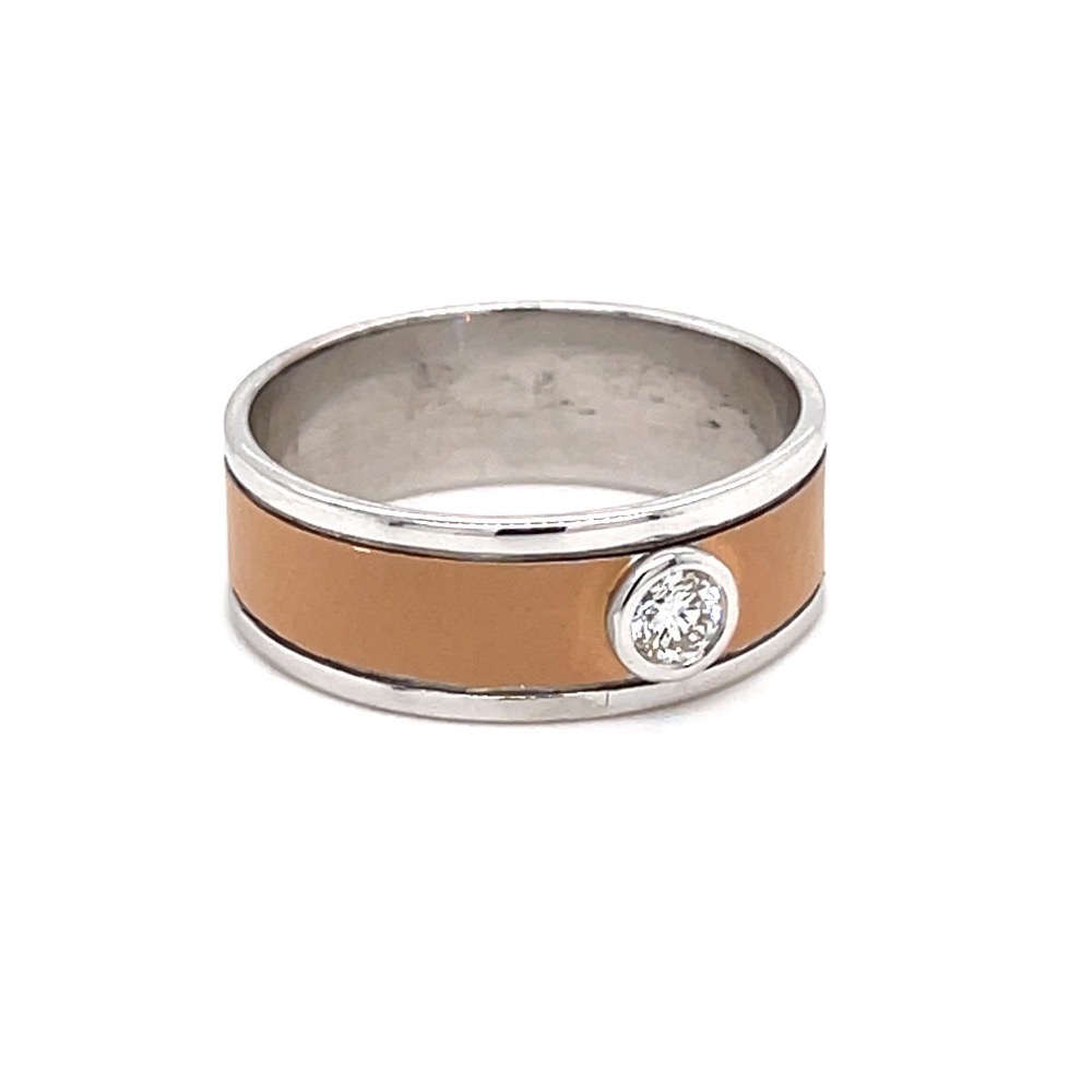 Solitaire Band Ring in Matte Rose Gold for Men