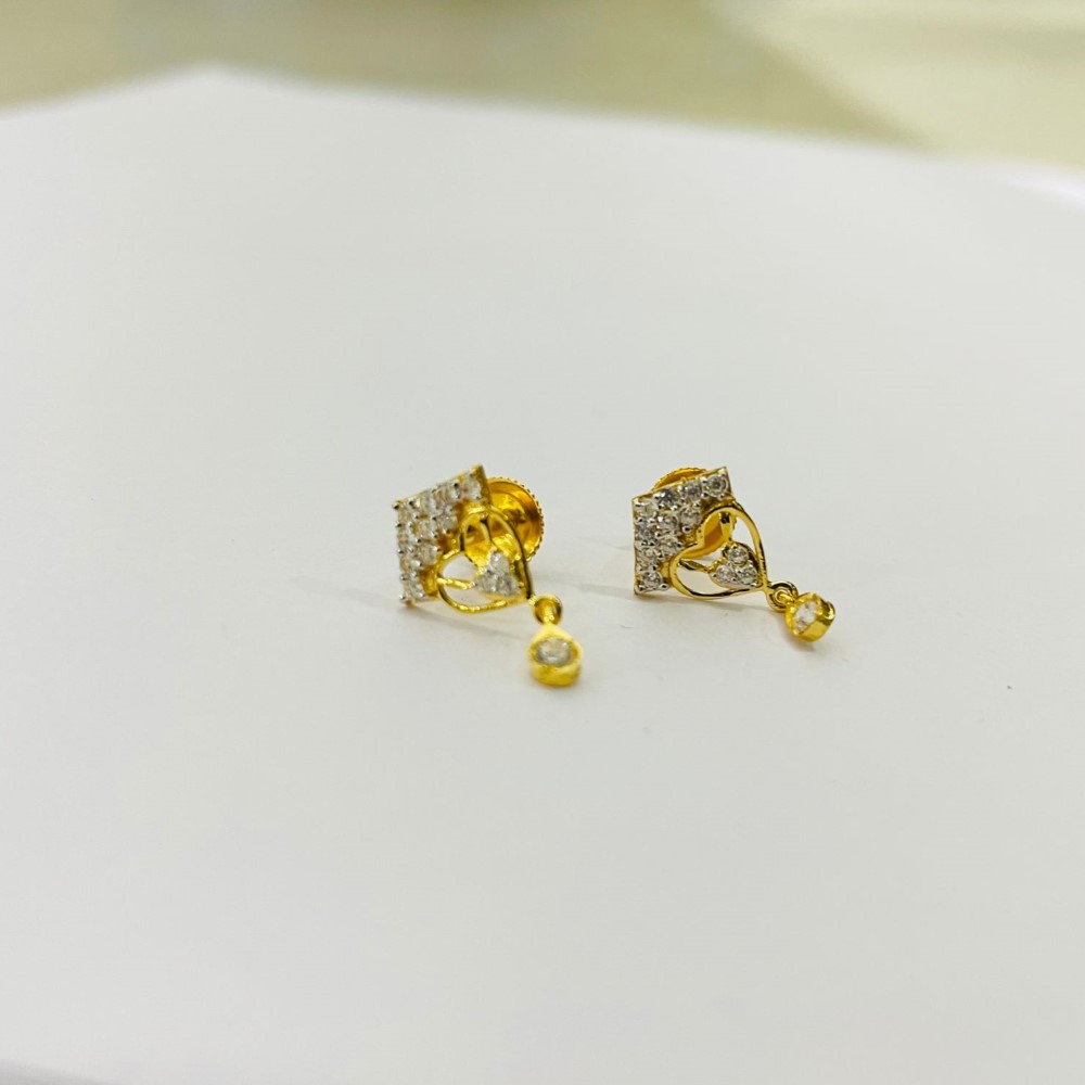 Yellow Gold light weight Classic Earrings