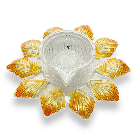Attractive Silver Flower Diya