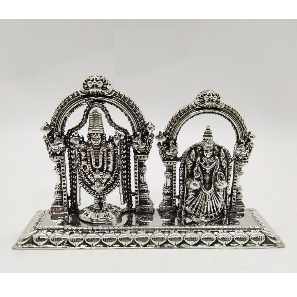 Pure silver tirupati balaji and padmavati idol (2d) po-138-08