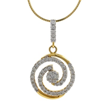 Round Sheap Pendant Set in 18k Gold And Diamond