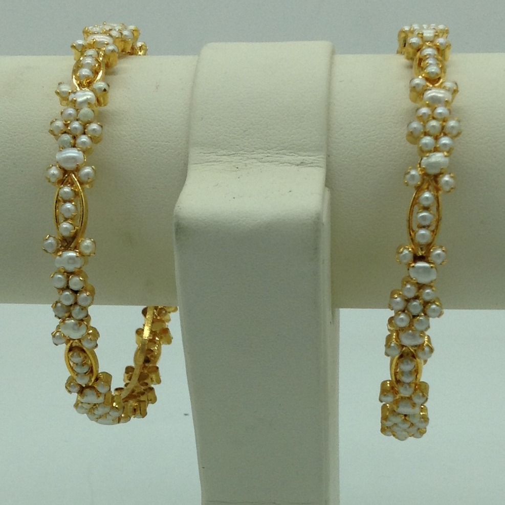 Freshwater White Button Pearls Bangles JBG0291