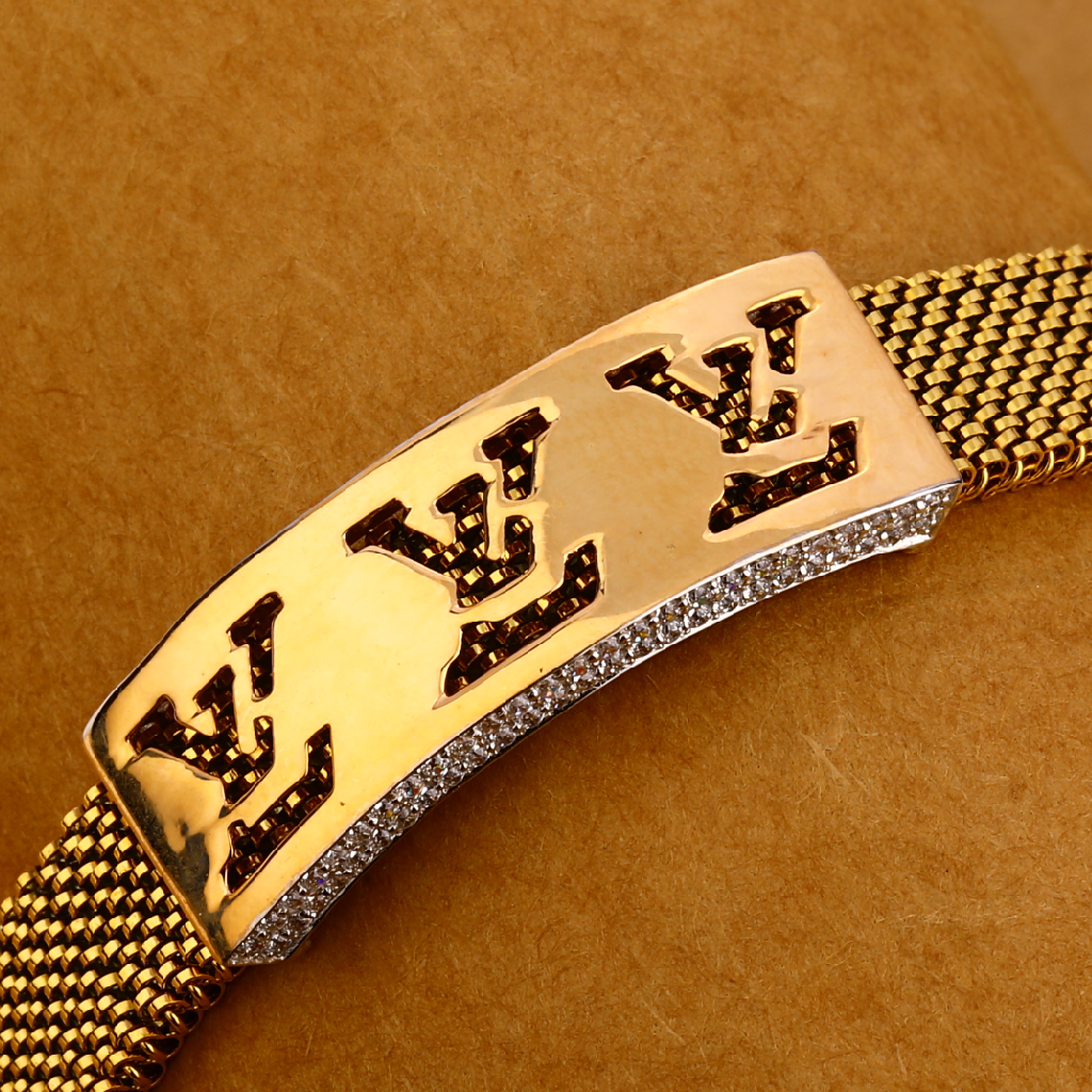Buy quality 18KT Rose Gold Designer Leather Mens Bracelet MLB333 in  Ahmedabad
