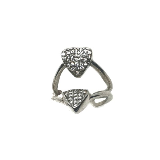 925 Sterling Silver Triangle Shape Ring MGA - LRS0106