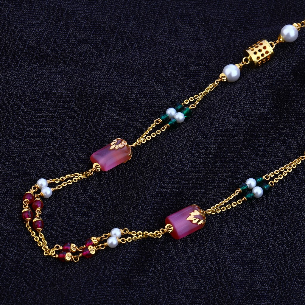 Ladies 916 Gold Delicate Moti Chain-AC79