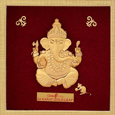24 K GOLD  GANESH JI DIVINE PHOTO FRAME