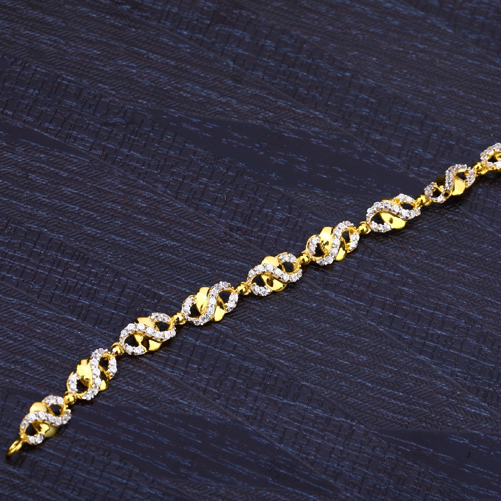 916 Gold Ladies Cz Bracelet-LB160