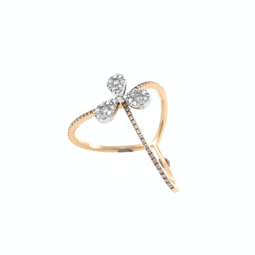 Tri Band Diamond Ring in 18k Rose Gold - VVS EF - 0.40 cts - 3.640 gms - 0LR39