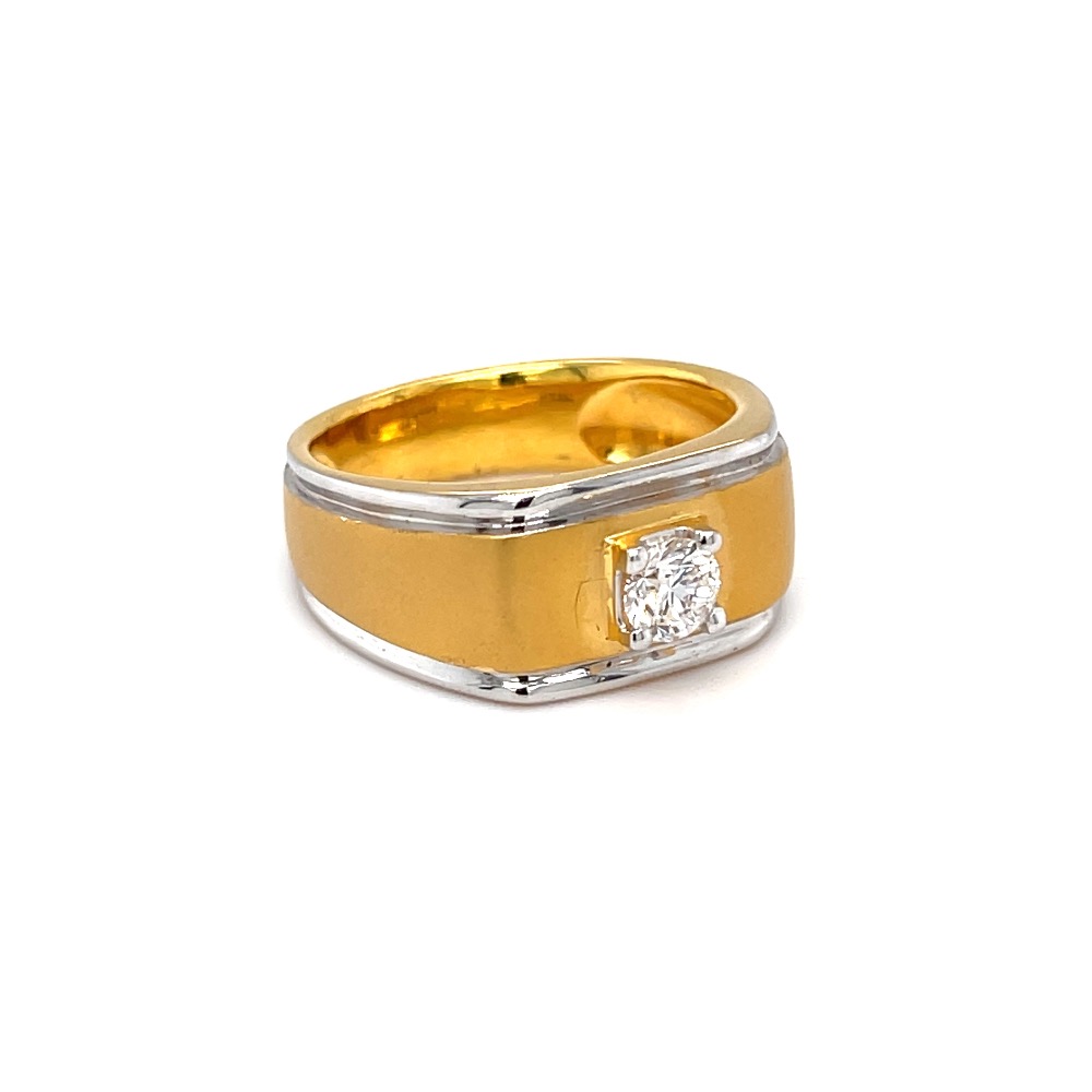 Solitaire band engagement diamond ring in matt finish