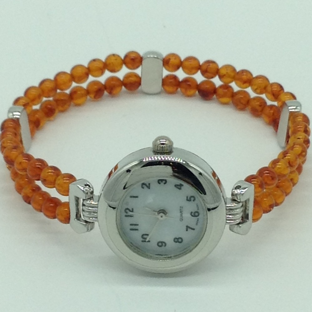 Orange Semi Round Beeds 2 Layers Designer Watch JBG0261