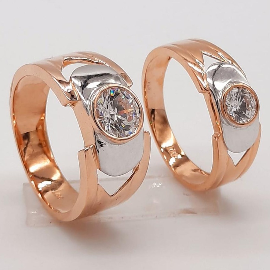 18KTRose Gold Engagement Couple  Ring 