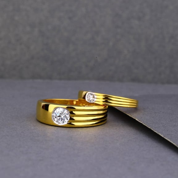 Fashion Couple Wedding Ring Set for Women Men Karikagyűrű Luxury Western  Dubai African 24k Gold Plated Stainless Steel Jewelry - AliExpress