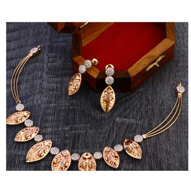 22 carat rose gold classical ladies necklace set RH-NS683